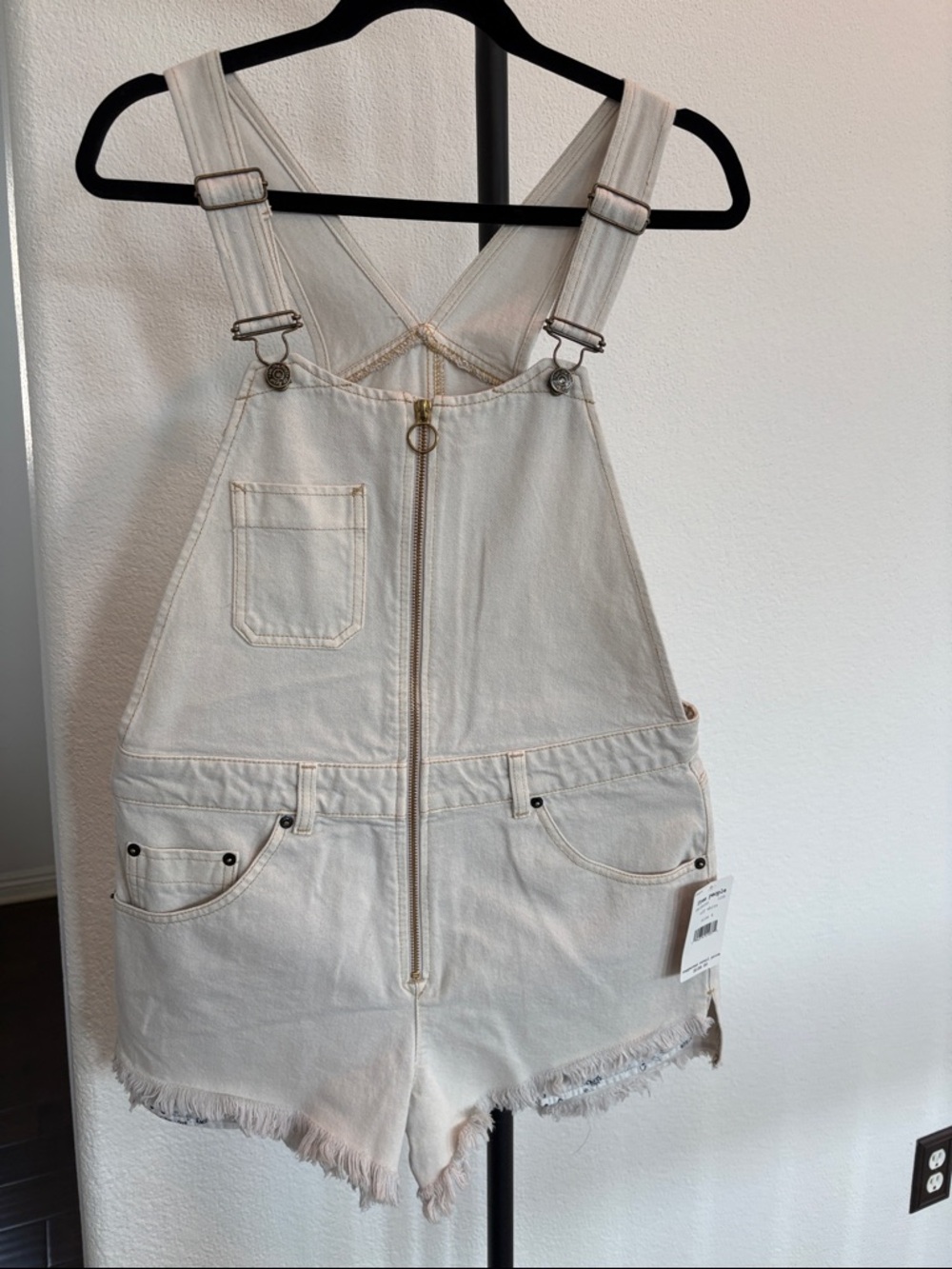 Free People Front Zip Overalls NWT Size 6 - Picture 3 of 11